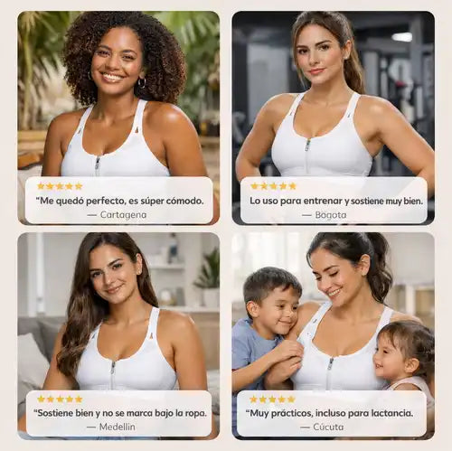 Top corrector Deportivo de Soporte 3 en 1: Menos Rebote, Realce Natural y Comodidad Diaria