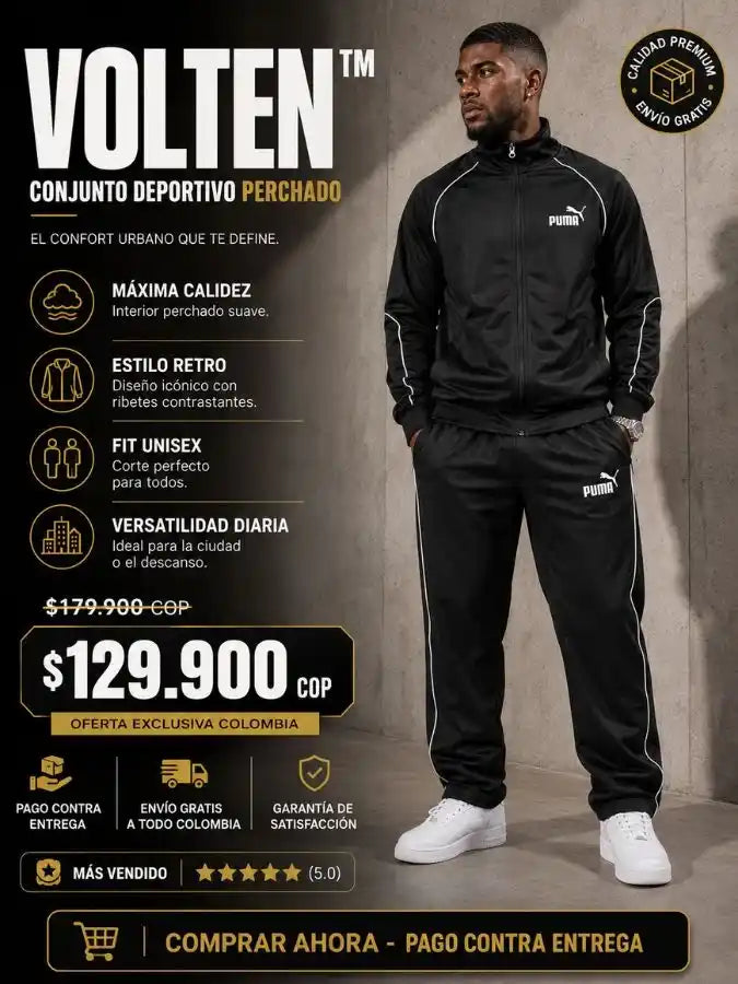 VOLTEN™ | Conjunto Deportivo Perchado de 2 Piezas