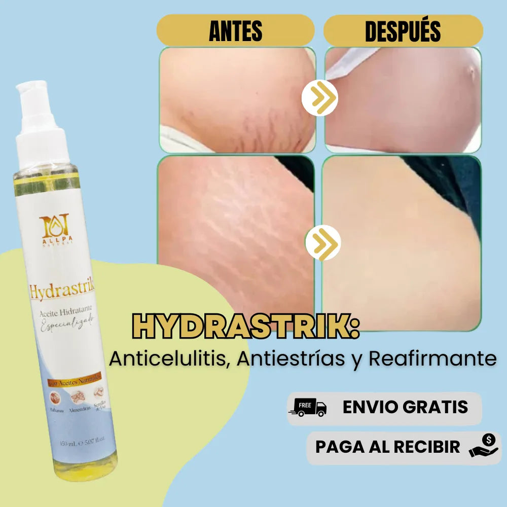 Aceite Anticelulitis, Antiestrías y Reafirmante