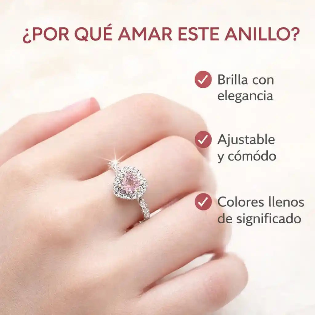 💍 Anillo de Promesa ❤️ | Baño en Oro Blanco/18k + Caja Gratis