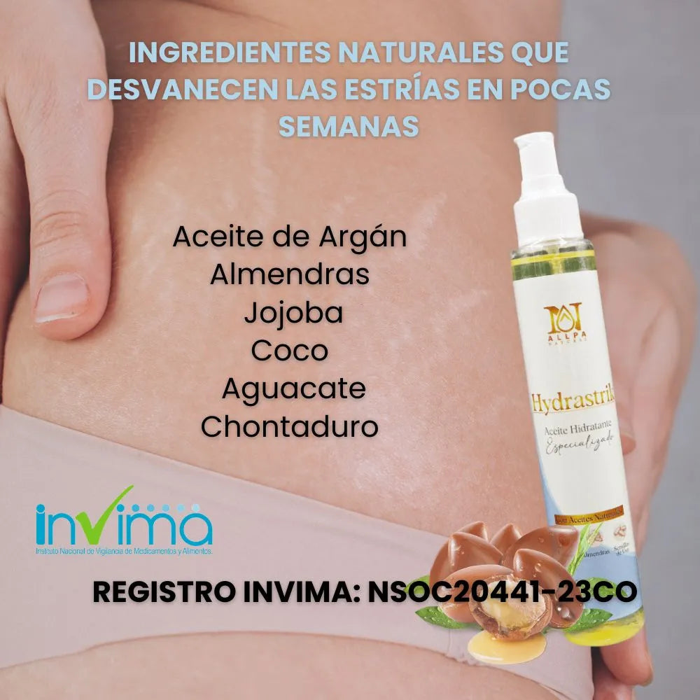 Aceite Anticelulitis, Antiestrías y Reafirmante
